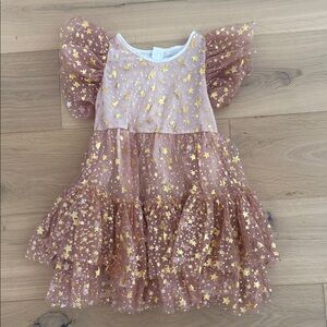 Lola + The Boys Gold Star Tulle Dress
